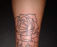rose and scisors tattoo