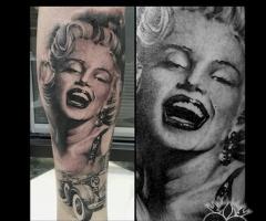 Retrato Marilyn Monroe tatuaje