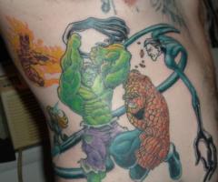 Hulk and Fantastic Four tattoo