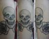 Skull and roses