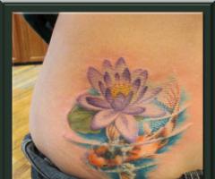 Water Lily and Koi Fish Tattoo