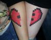 Heart Minecraft couple tattoo