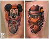 Joker Mickey and Wolverine Donald tattoo