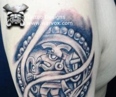 Aztec Eagle tattoo design by WARVOX.COM