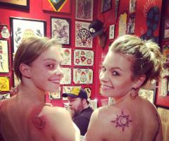 Moon and sun friendship tattoo