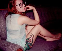 Octopus thigh tattoos