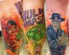 The three colors of the Hulk tattoo