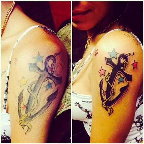 Kim Kaoz Anchor tattoo