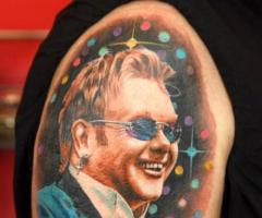 Elton John Portraiture tattoo