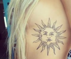 Sun tattoo for women