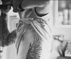 Bird side tattoos men