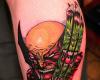 Wolverine with Hulk reflected in the Adamantium tattoo