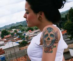 Girl skull tattoo