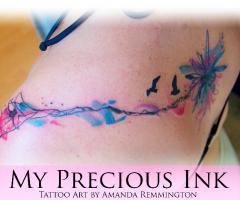 Watercolor abstract cover-up tattoo