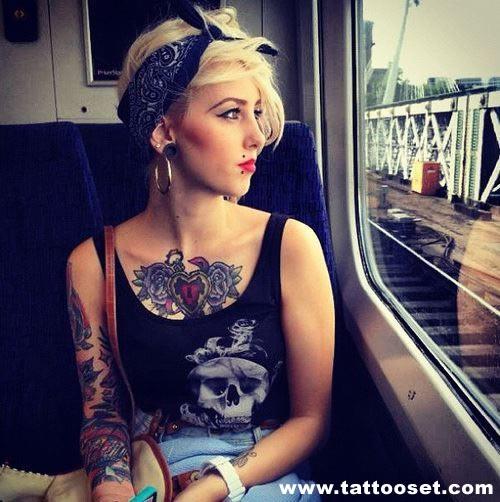 Bandanna model fashion tattoo