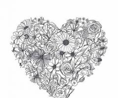 Heart tattoo with flowers