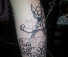 Krusty and homer simpson tattoo