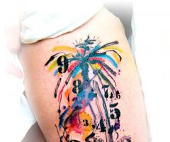 Watercolor Abstract Pocketwatch Tattoo