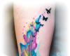 Watercolor Feather Butterfly Tattoo