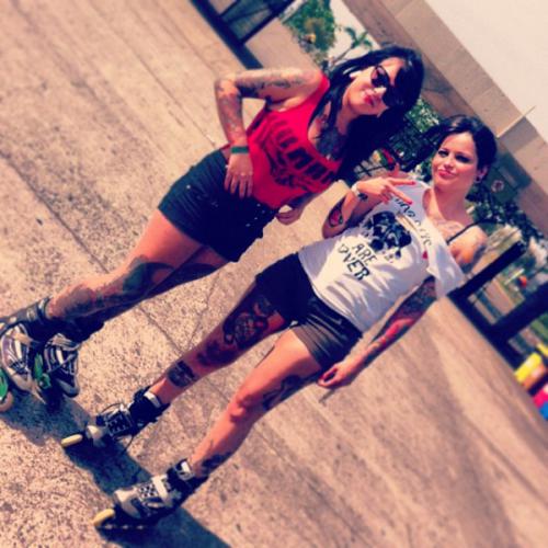 Friends with tattoos