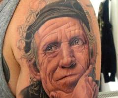 Keith Richards realistic tattoo