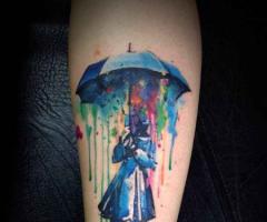 Diseño artistico de Lluvia en la ciudad