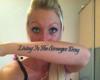 Living is the stronges drug quote tattoo