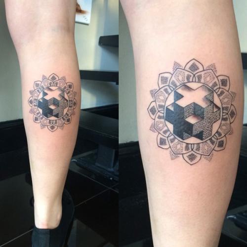 Mandala dotwork tattoo