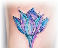 Watercolor Lotus Tattoo