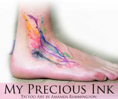 Watercolor Abstract dandelion Tattoo