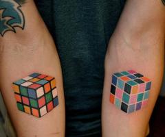Rubik cube tattoo