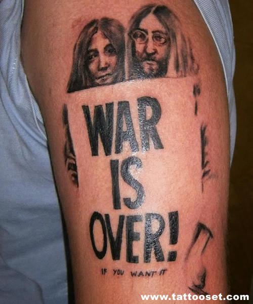 Johon Lennon and Yoko Ono tattoo