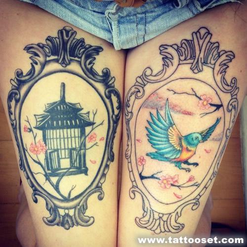 Free Bird tattoo on leg