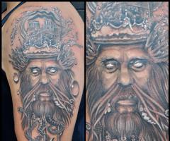 Greek mythology tattoo of Poseidon