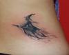 witch flying tattoos