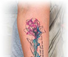 Watercolor Flower Moth Tattoo
