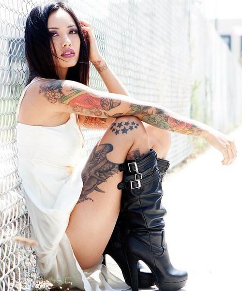 Beautiful model woman tattoo