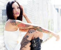 Beautiful model woman tattoo