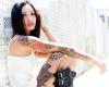 Beautiful model woman tattoo