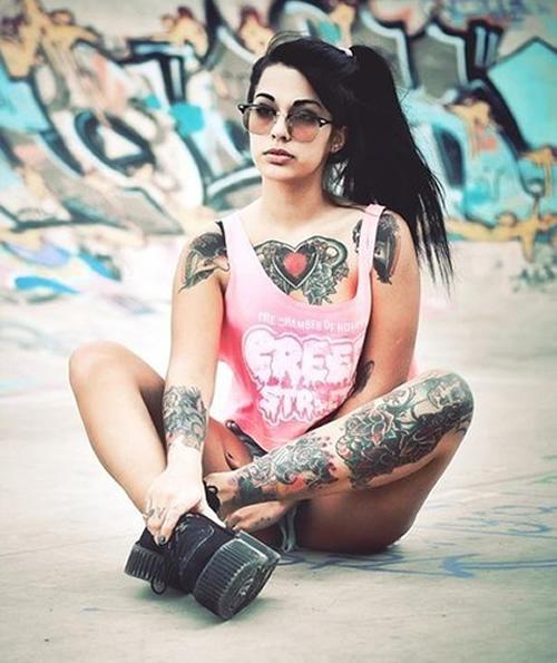Sunglasses girl tattoo