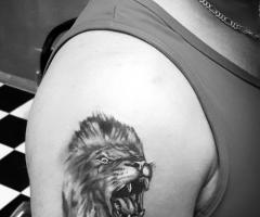 Tatuaje de León rugiendo