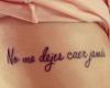 No me dejes caer jamás tatuaje