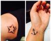 Tatuajes pequeños de ancla y estrella