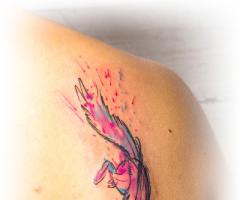 watercolor fox tattoo