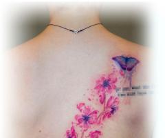 watercolor cherry blossom tattoo