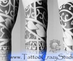 Maori tattoo black and gray