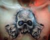 Rose Skull tattoo on chest