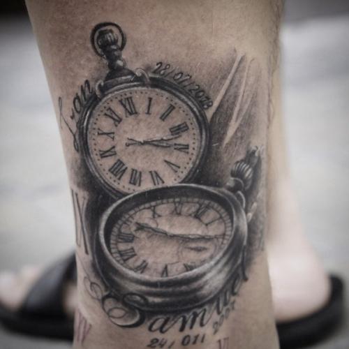 Poket watch tattoo