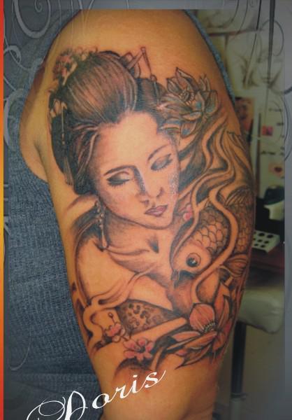 geisha tattoo sleeve