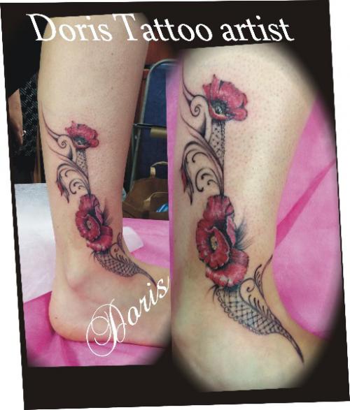 Poppy flower tattoo 
